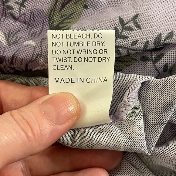 Sheer Sleep Lingerie Dress in Purple Floral Print - Picture 13 of 13